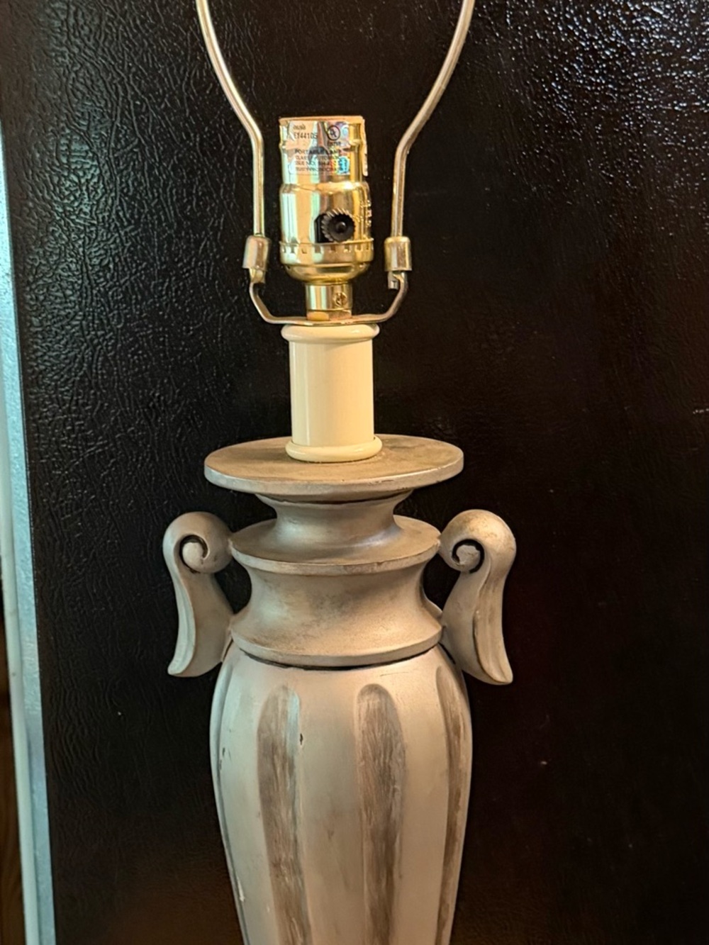 Classic Cream & Gray Decorative Table Lamp - Unbranded